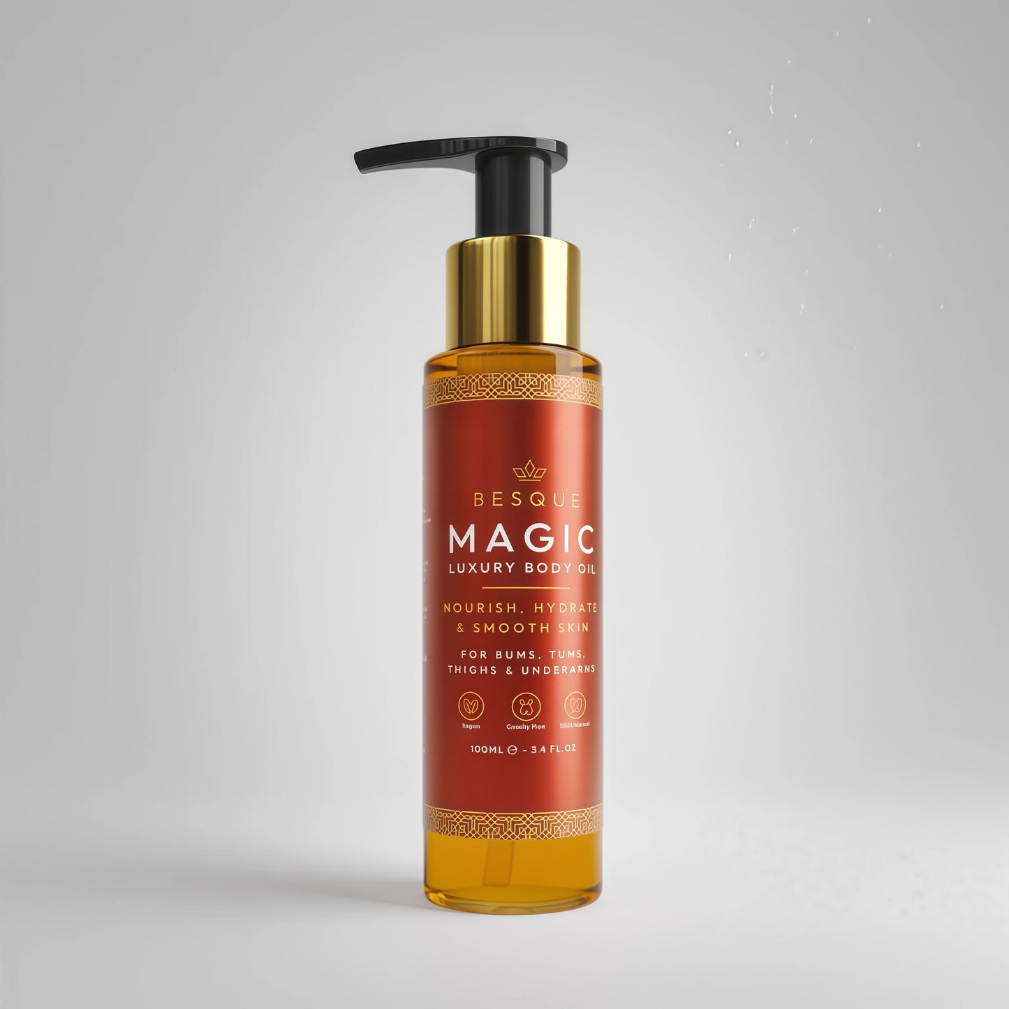 Besque Original Magic Body Oil 100ml, After Shower Body Oil For Women, Hydrating Skin Care For Full Body That Plumps, Tightens, & Firms Skin With Natural Ingredient- Pack of 1